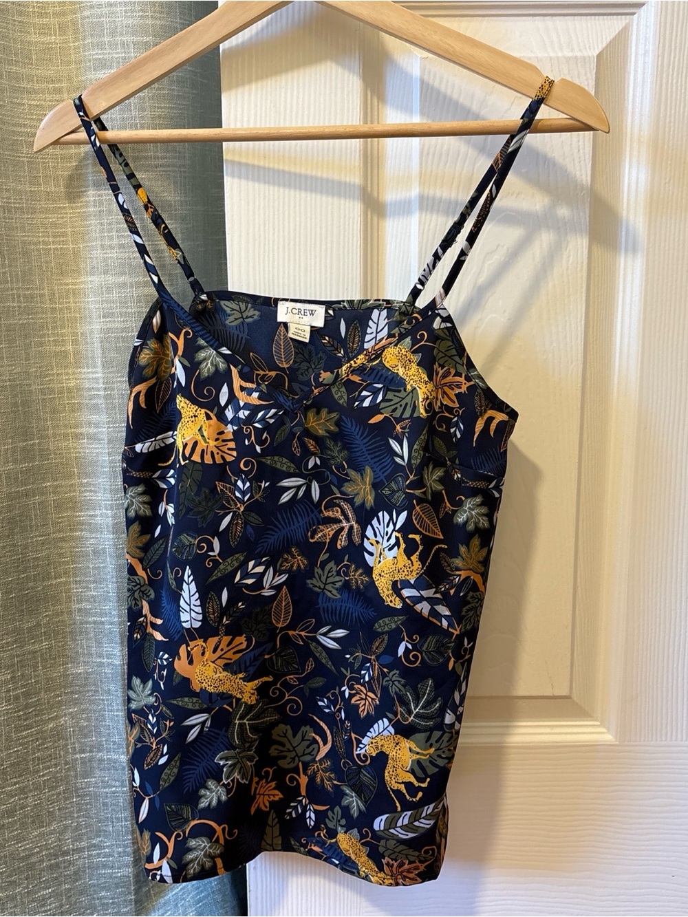 J. Crew Navy Leopard & Botanical Print Camisole